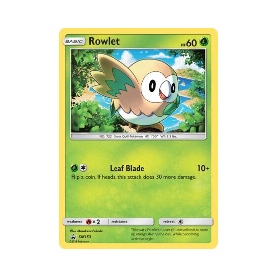 포켓몬 TCG 나몰빼미 P 썬 & 문 프로모카드 (영문판)(Pokemon TCG Rowlet P Sun & Moon Promos (English Ver.))