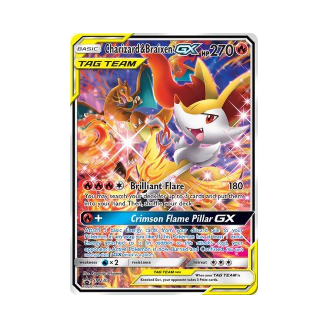 SMPSM230 Pokemon TCG Charizard & Braixen GX P Sun & Moon Promos (English Ver.)