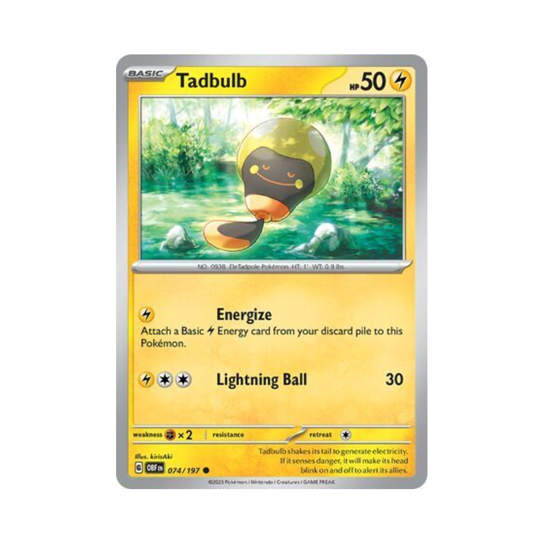 포켓몬 TCG 빈나두 C 옵시디언 플레임즈 (영문판)(Pokemon TCG Tadbulb C Obsidian Flames (English Ver.)) - 1