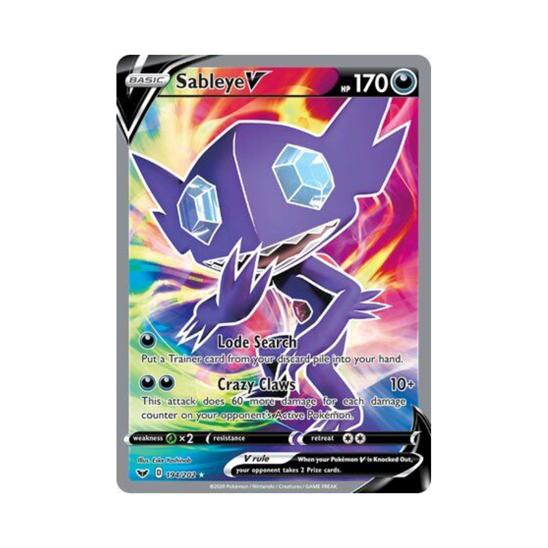 포켓몬 TCG 깜까미 V RU 소드 & 실드 (영문판)(Pokemon TCG Sableye V RU Sword & Shield (English Ver.)) - 1