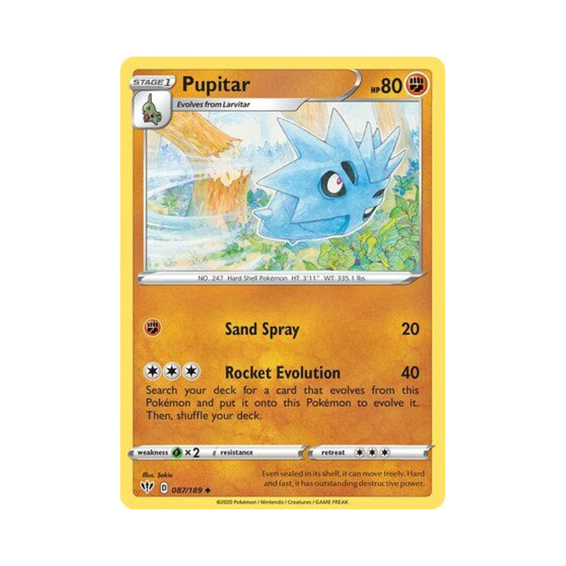 포켓몬 TCG 데기라스 U 다크니스 어블레이즈 (영문판)(Pokemon TCG Pupitar U Darkness Ablaze (English Ver.)) - 1