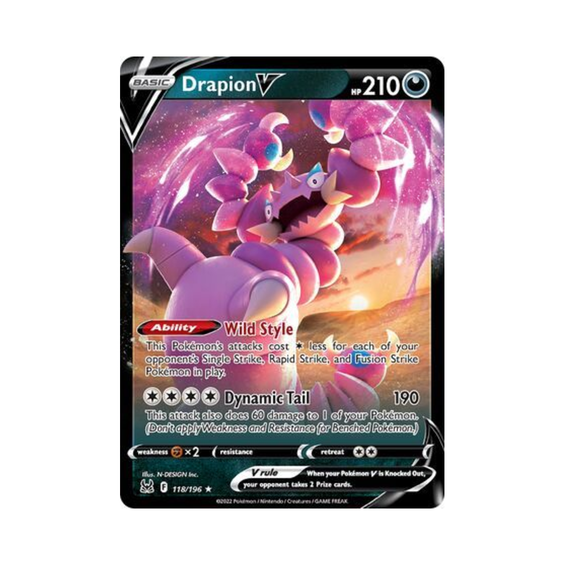 포켓몬 TCG 드래피온 V HRV 로스트 오리진 (영문판)(Pokemon TCG Drapion V HRV Lost Origin (English Ver.))