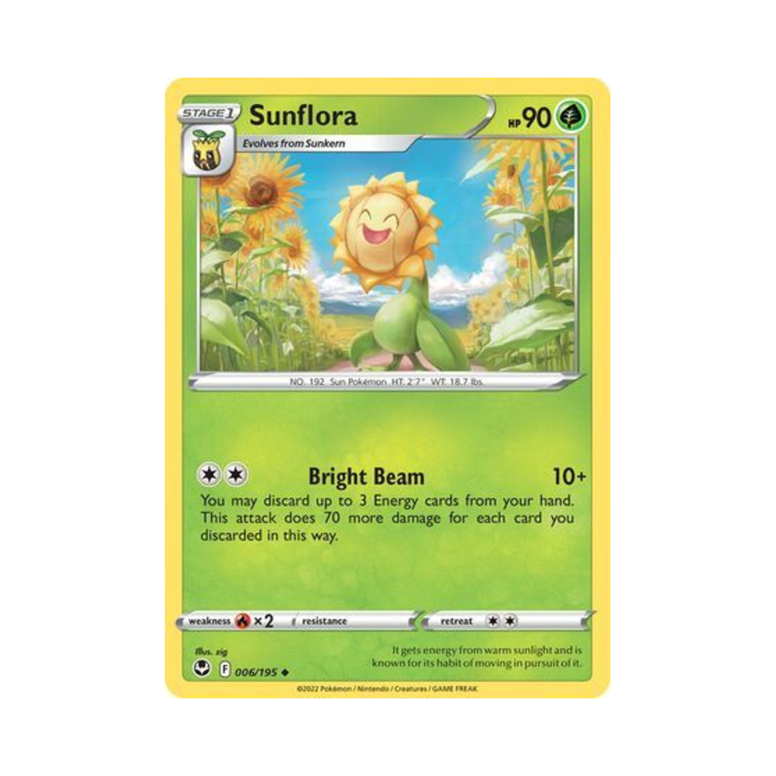포켓몬 TCG 해루미 U 실버 템페스트 (영문판)(Pokemon TCG Sunflora U Silver Tempest (English Ver.))