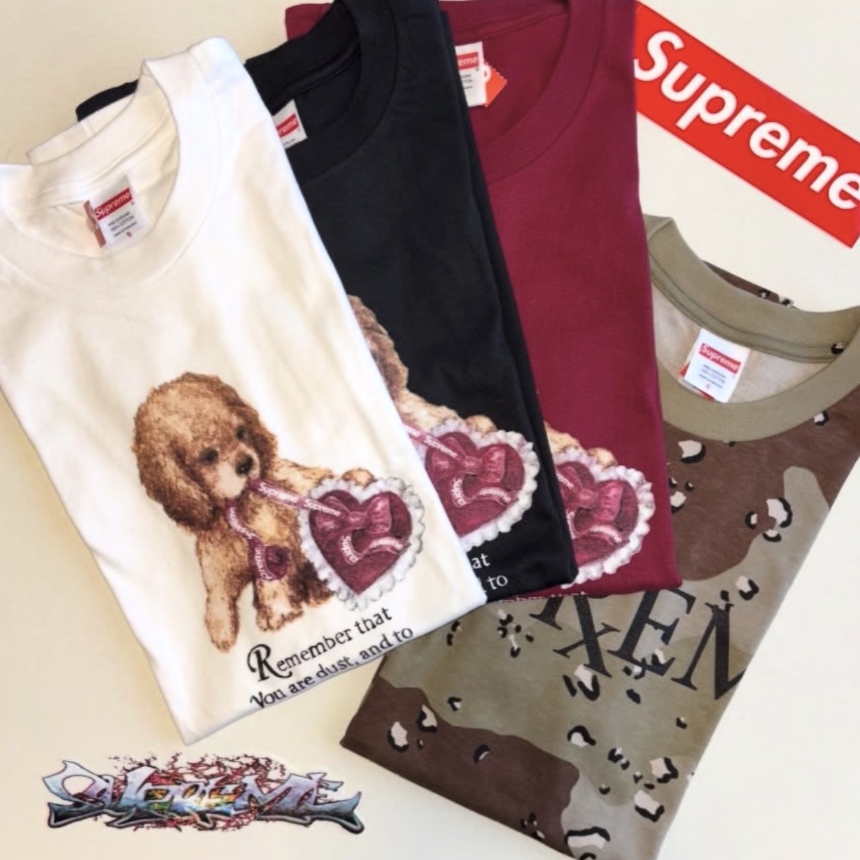 Supreme Dust T-Shirt Black - 25FW, Supreme Dust T-Shirt White - 25FW 착용 스타일