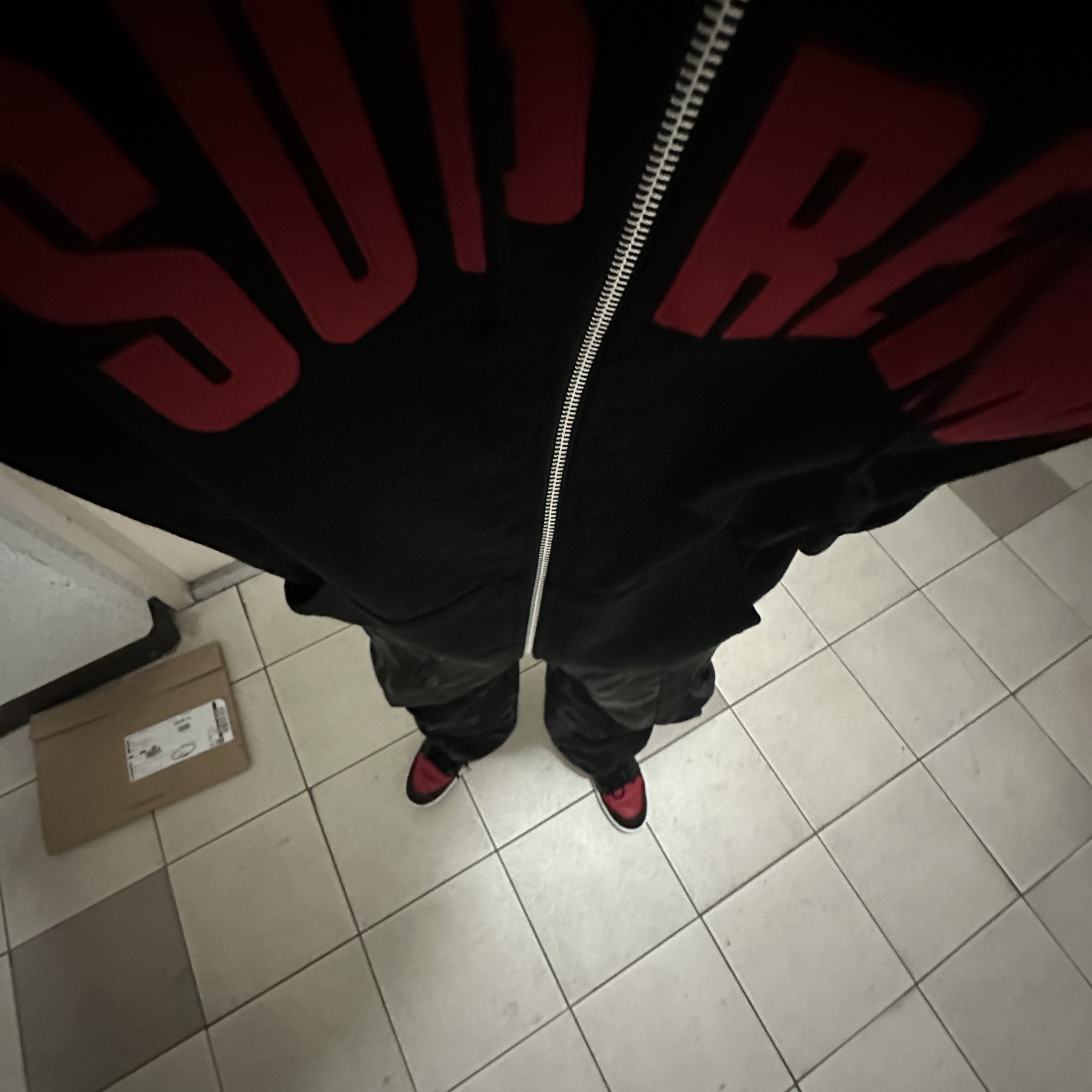 Supreme Arc Thermal Lined Zip Up Hooded Sweatshirt Black - 25FW 착용 스타일