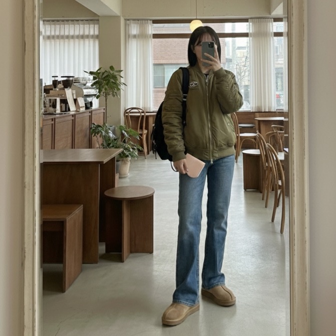 Diesel J-Kepes Degrade Padded Bomber Jacket Military Green, Prada Re-Nylon Small Backpack Black 착용 스타일