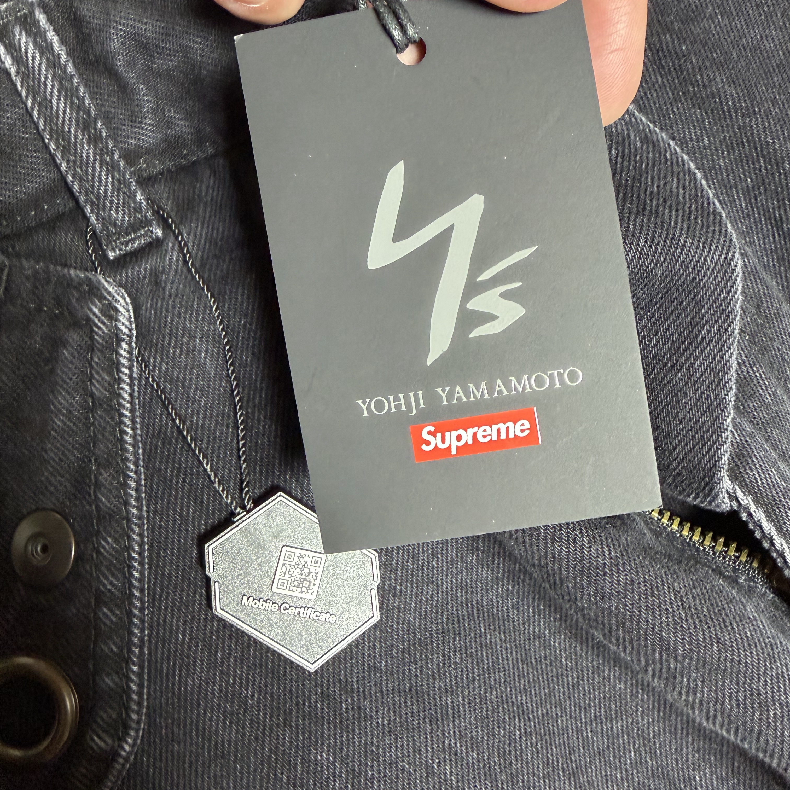 Supreme x Y's by Yohji Yamamoto Denim Utility Pants Washed Black - 25FW 착용 스타일 - 3