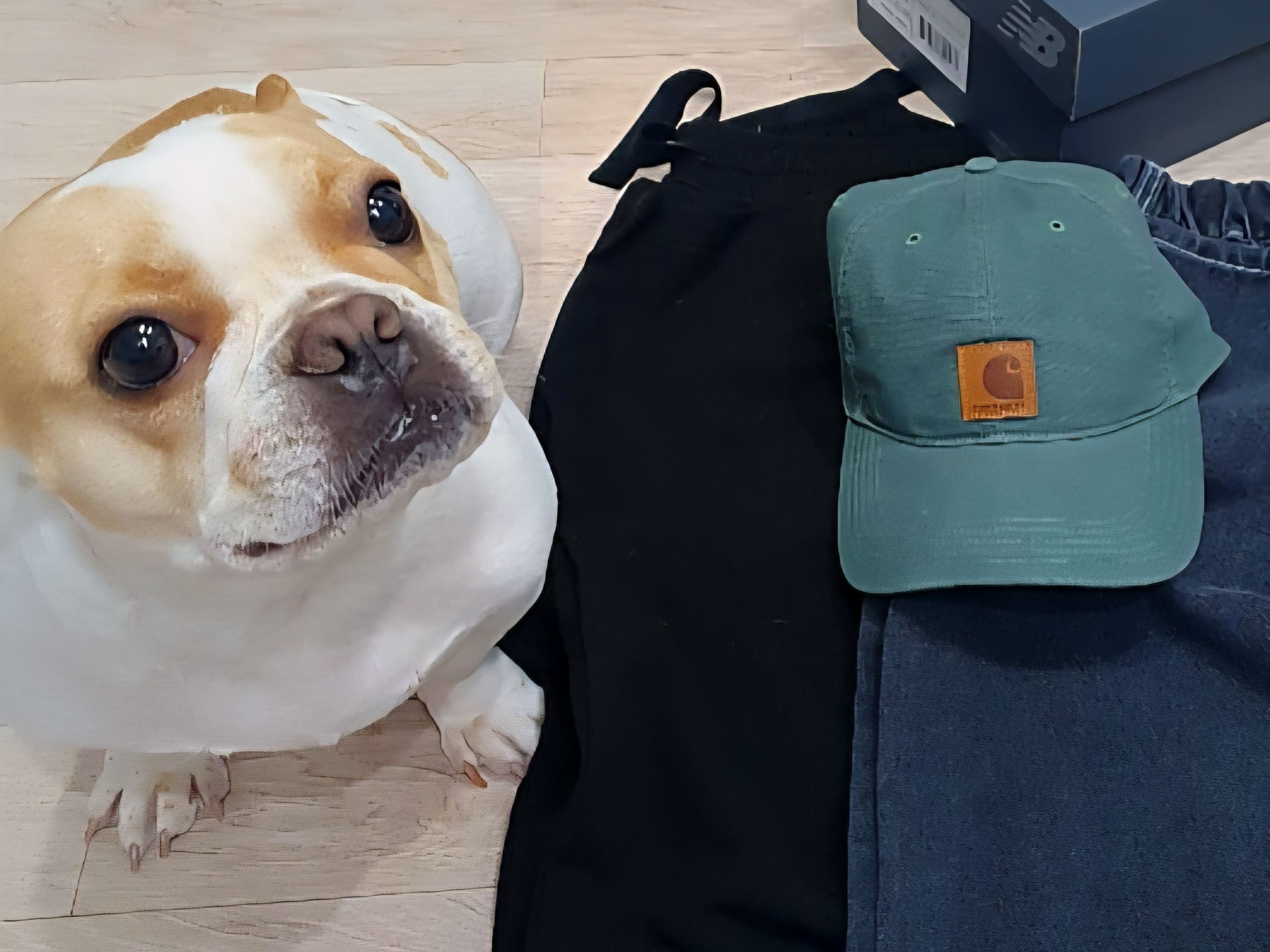 Carhartt Canvas Cap Sea Pine 착용 스타일