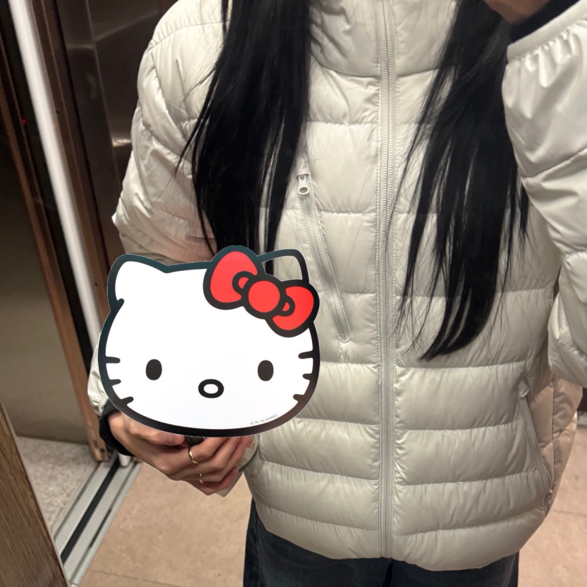 Musinsa Standard City Leisure Hooded Light Down Jacket Stone White 착용 스타일