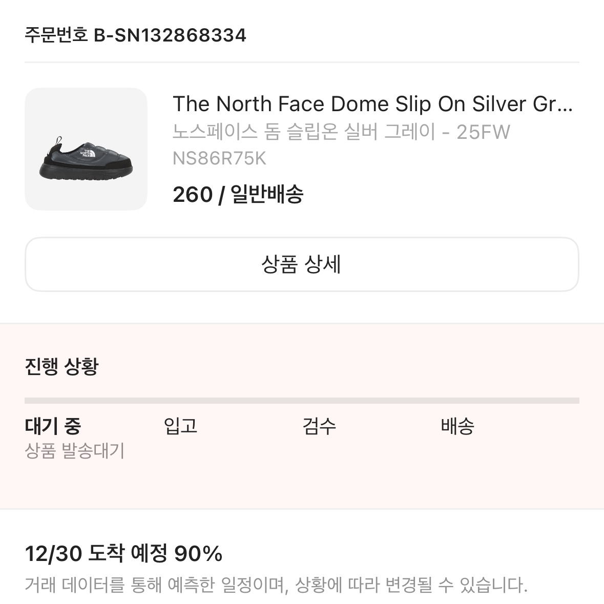 The North Face Dome Slip On Silver Gray - 25FW 착용 스타일 - 2