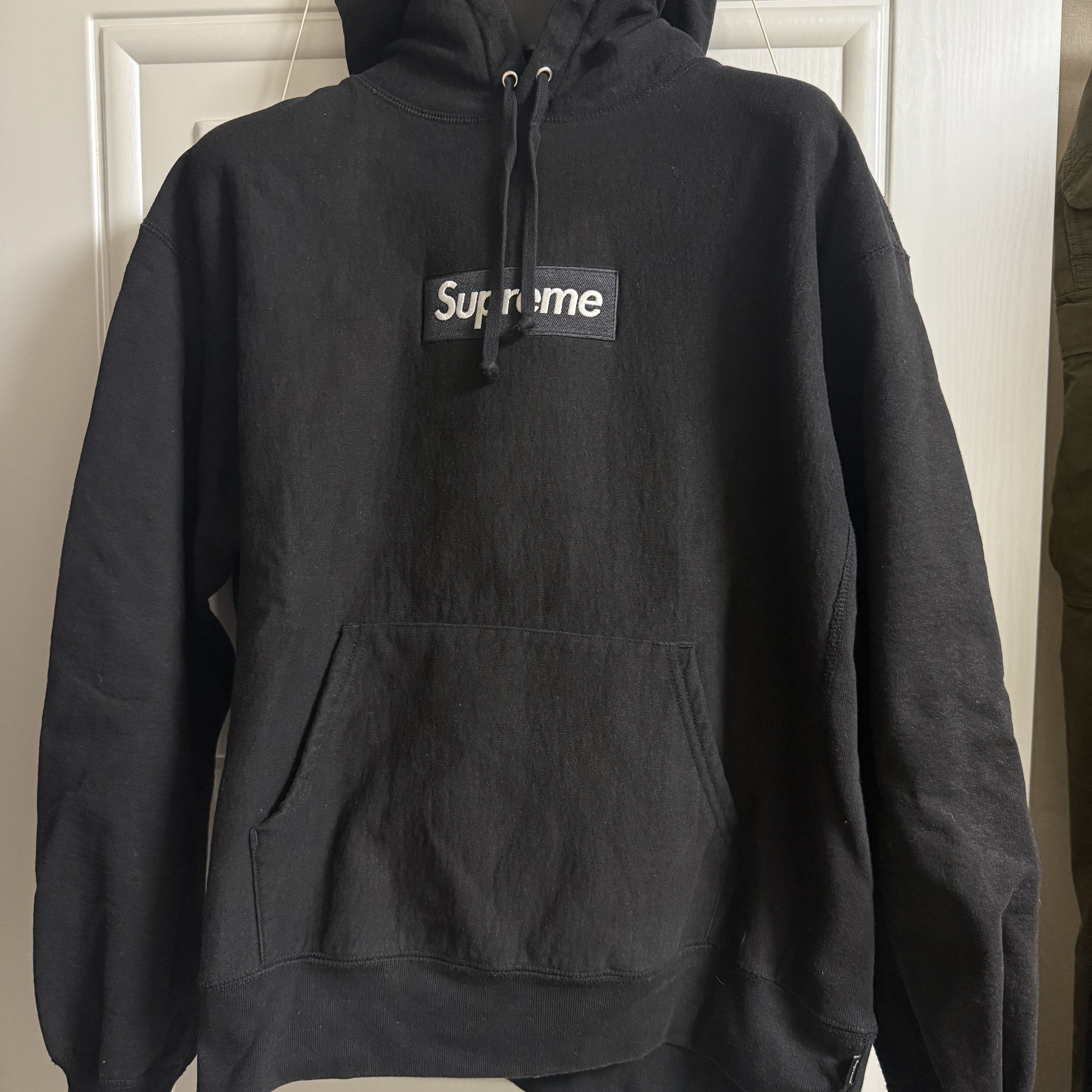 Supreme Box Logo Hooded Sweatshirt Black - 23FW 착용 스타일