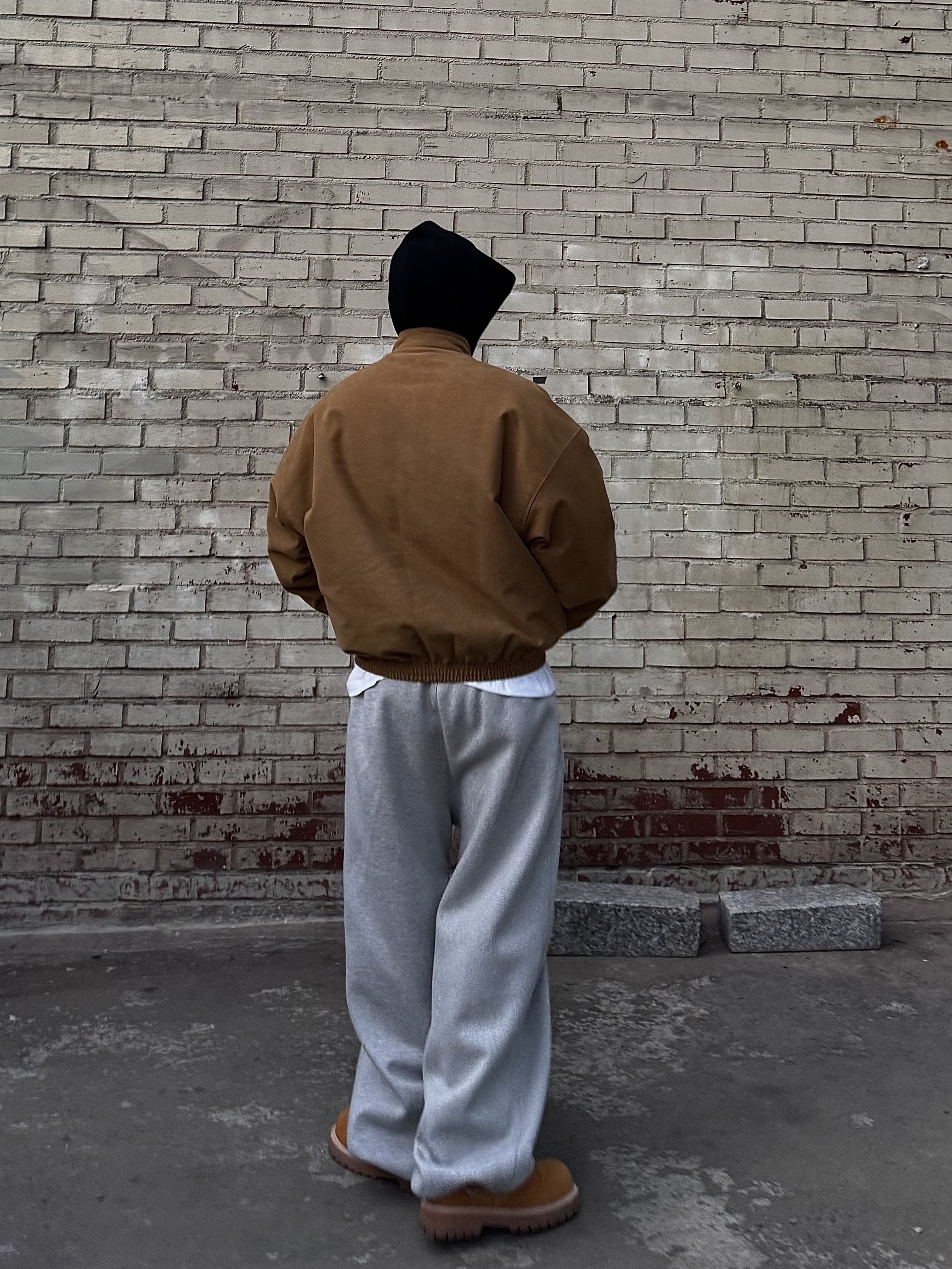Nonnod Moleskine Bomber Jacket Camel, Nonnod Moleskin Bomber Camel 착용 스타일 - 2