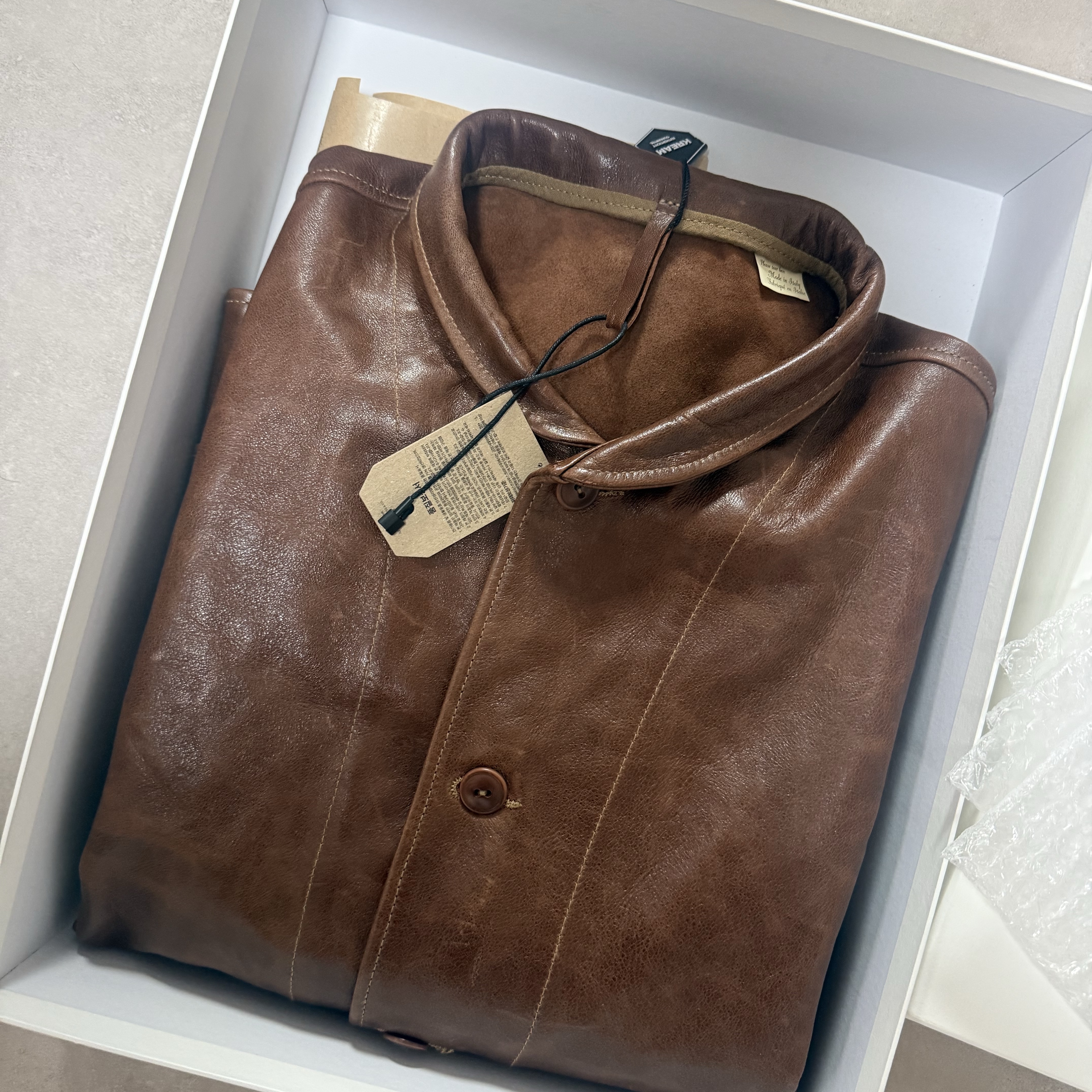 Levi's LVC Einstein Menlo Cossack Leather Jacket Brown 착용 스타일