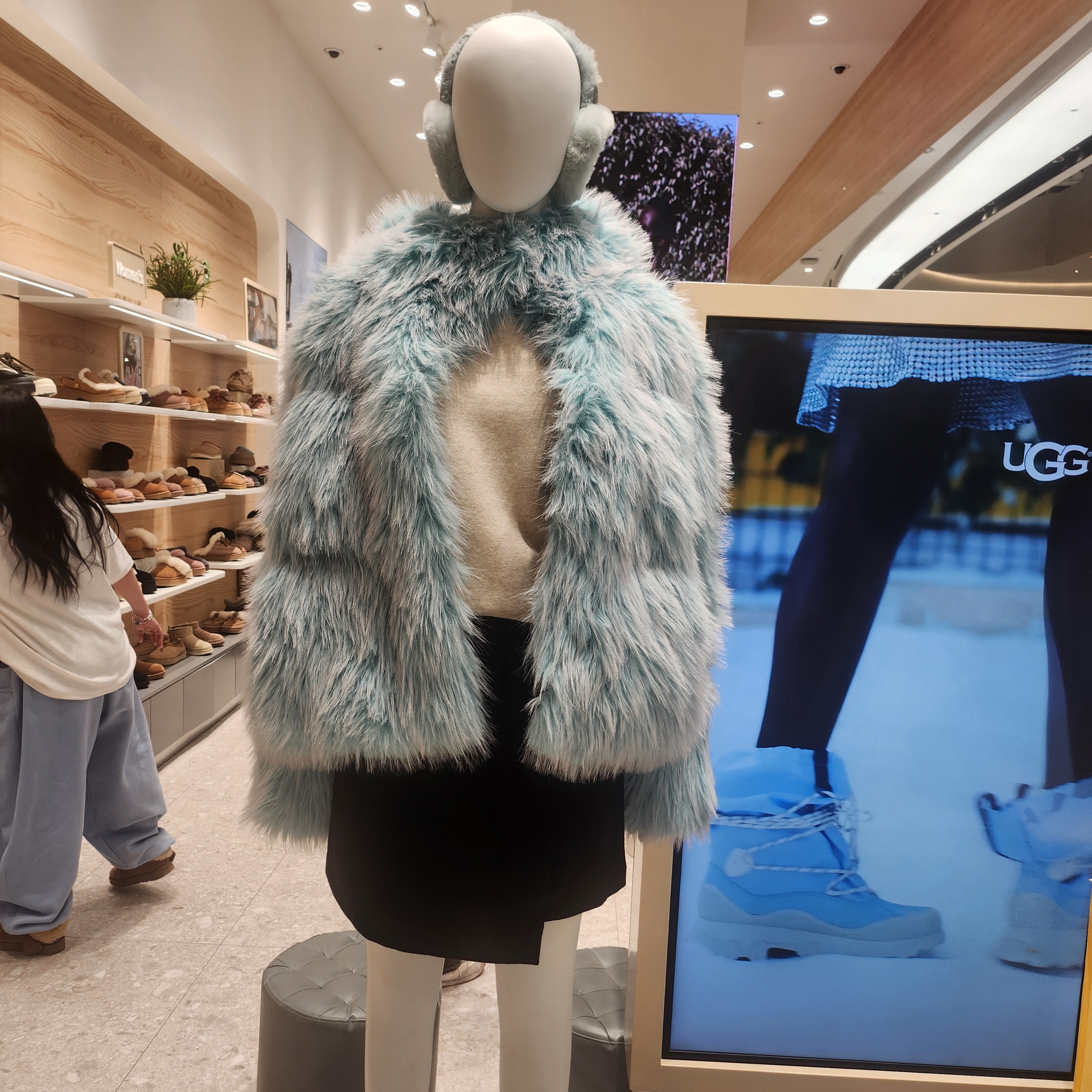 (W) UGG Ronney High Pile Tipped Jacket Fountain 착용 스타일