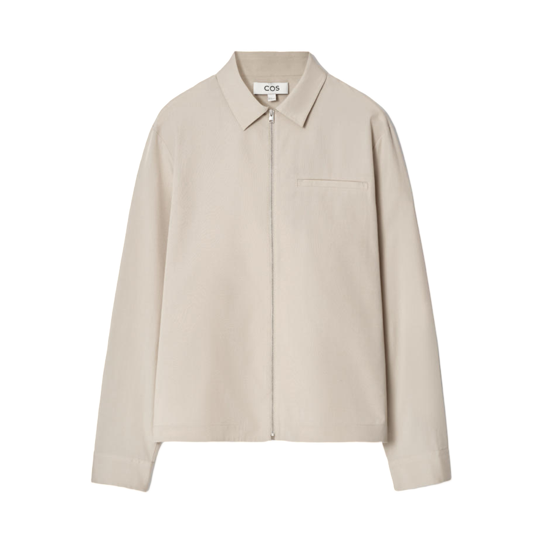 코스 레귤러 지퍼 트윌 오버셔츠 베이지(COS Regular Zipped Twill Overshirt Beige) - 1