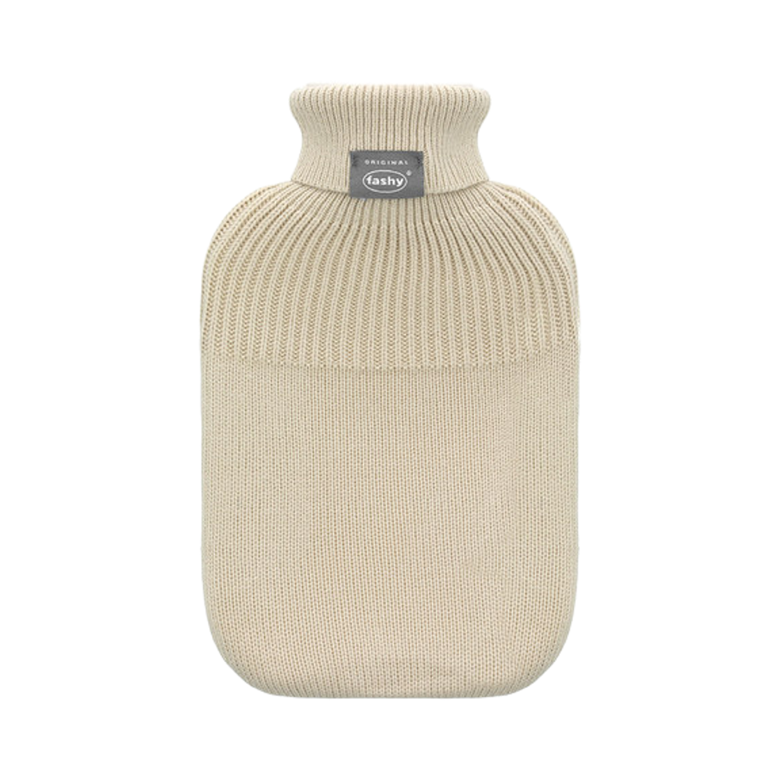 67494-11 Fashy Hot Water Bottle 2L with Knitted Cover Beige