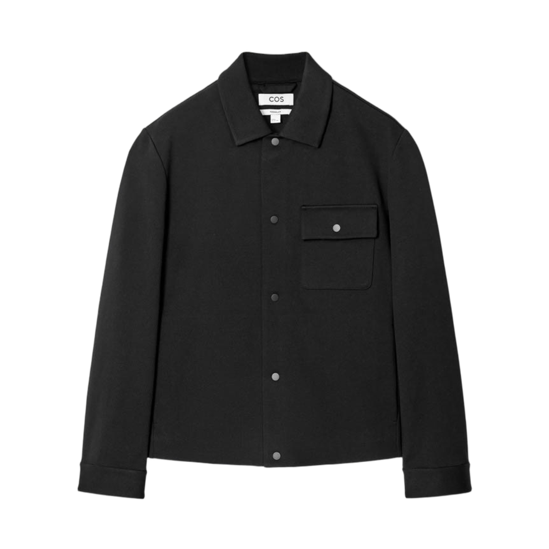 1263870001 COS Jersey Twill Shirt Jacket Black