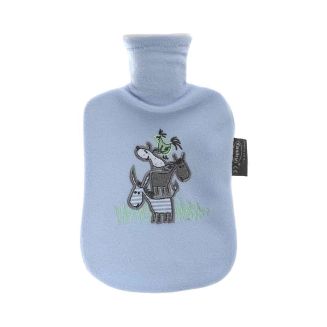 6505-51 Fashy Hot Water Bottle 0.8L with Donkey Cover Light Blue