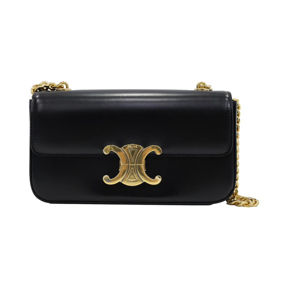 115203BF4 38NO [15%쿠폰]Celine Claude Triomphe Shoulder Bag Black