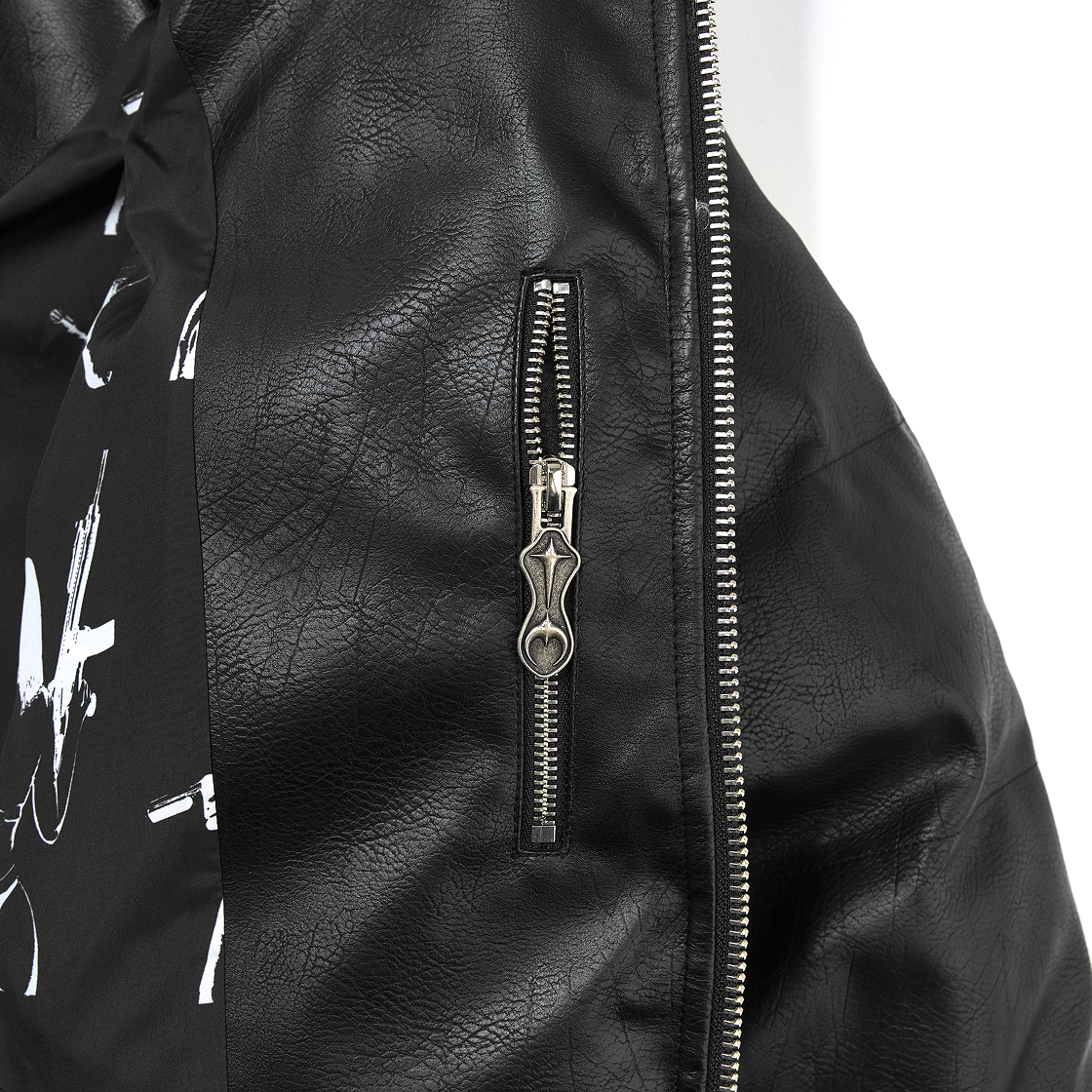 떠그 클럽 레더 퍼퍼 자켓 블랙 (덕 다운)(Thug Club Leather Puffer Jacket Black (Duck Down)) - 7