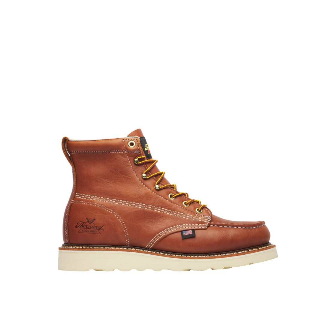 쏘로굿 아메리칸 헤리티지 6인치 목토 맥스웨어 웨지 토바코 - D(Thorogood American Heritage 6Inch Moc Toe Maxwear Wege Tobacco - D)