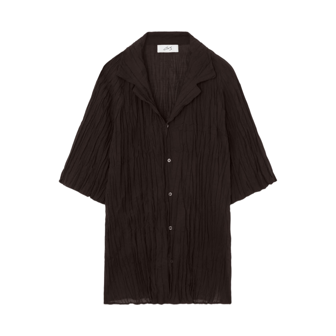 코스 크링클드 울 리조트 셔츠 다크 브라운(COS The Crinkled Wool Resort Shirt Dark Brown) - 1
