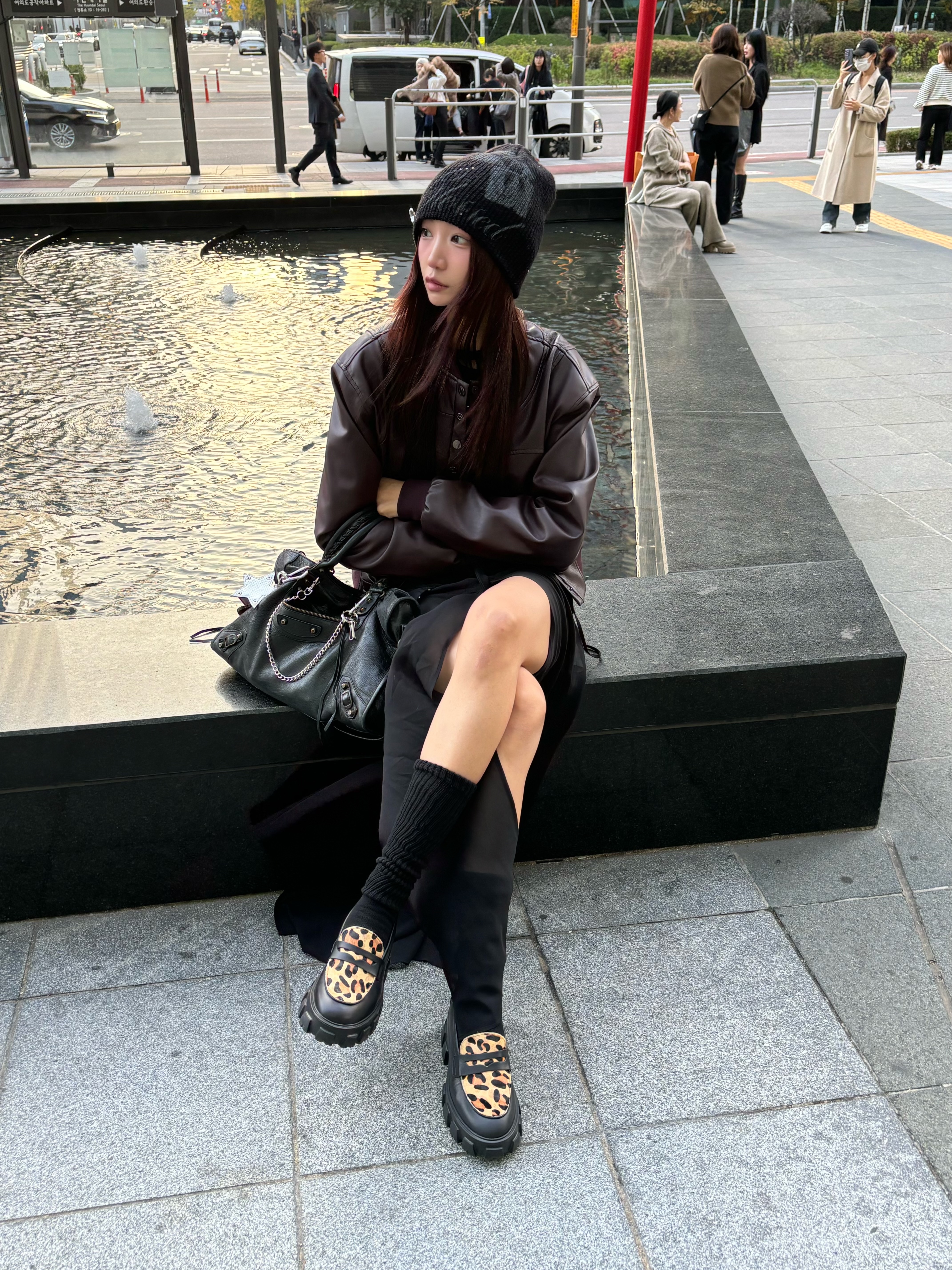 PENNY PLATE Women Loafer Leopard High 착용 스타일