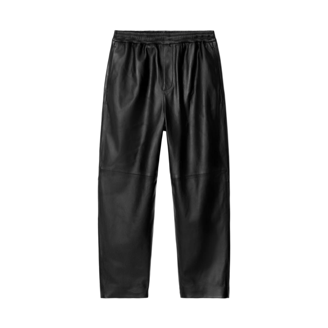 1263140001 COS Elasticated Tapered Leather Joggers Black