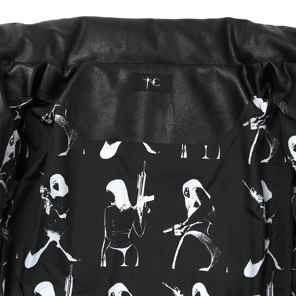 떠그 클럽 레더 퍼퍼 자켓 블랙 (덕 다운)(Thug Club Leather Puffer Jacket Black (Duck Down)) - 6