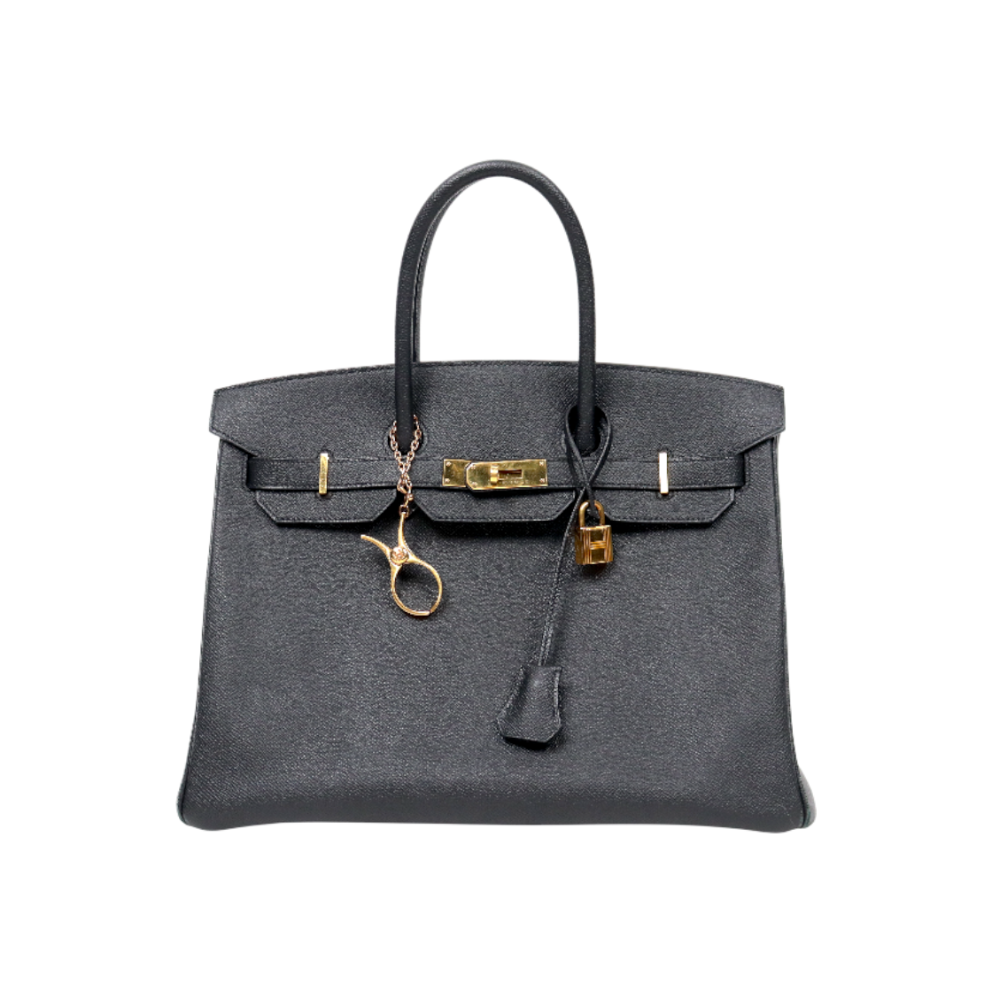 IT258IDBOH4C Hermes Black Birkin Bag with C-A43662 Engraving