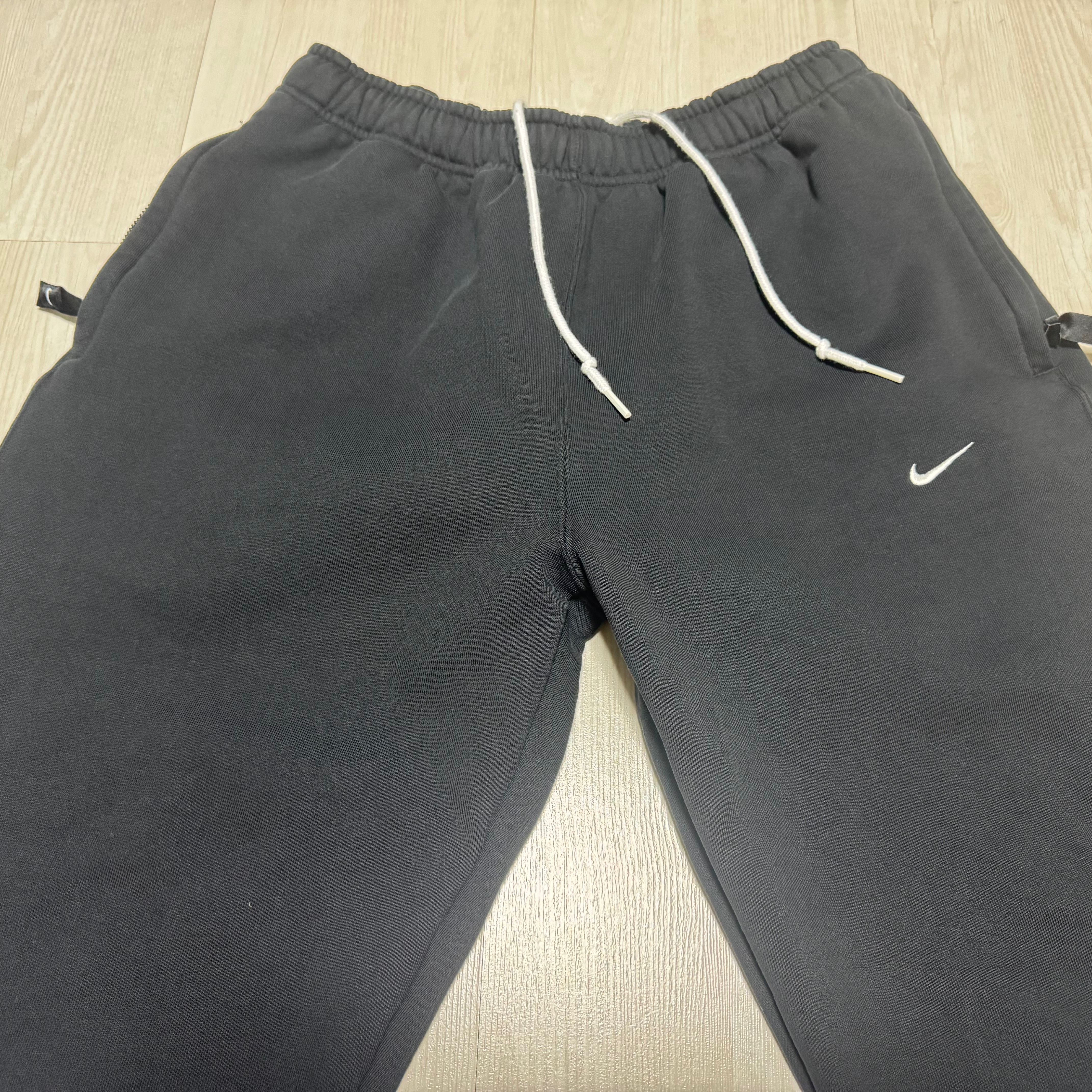Nike NSW Swoosh Open Hem Fleece Pants Black - Asia 착용 스타일 - 2