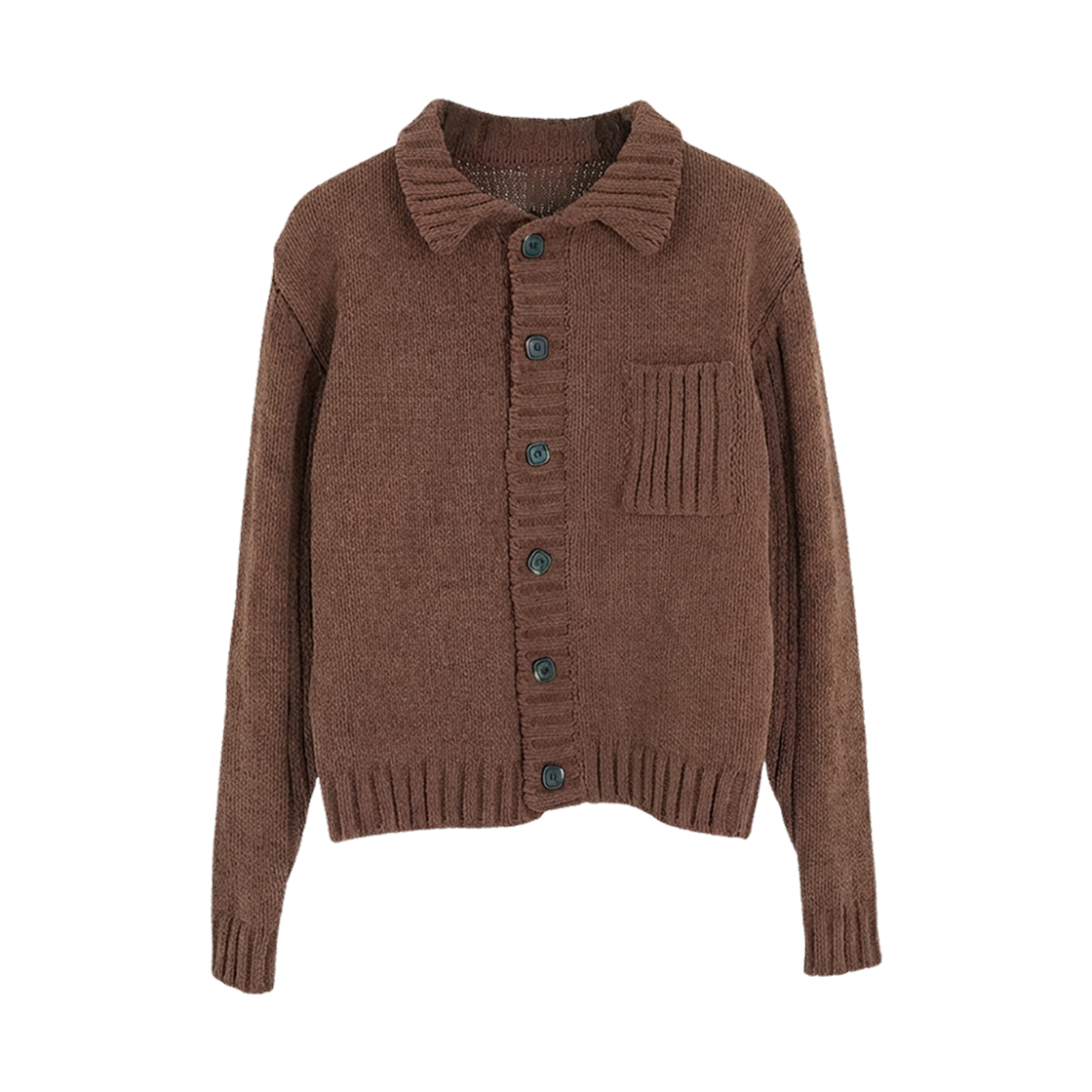 아이엘 캅 니트 가디건 브라운(Aieul Cop Knit Cardigan Brown)