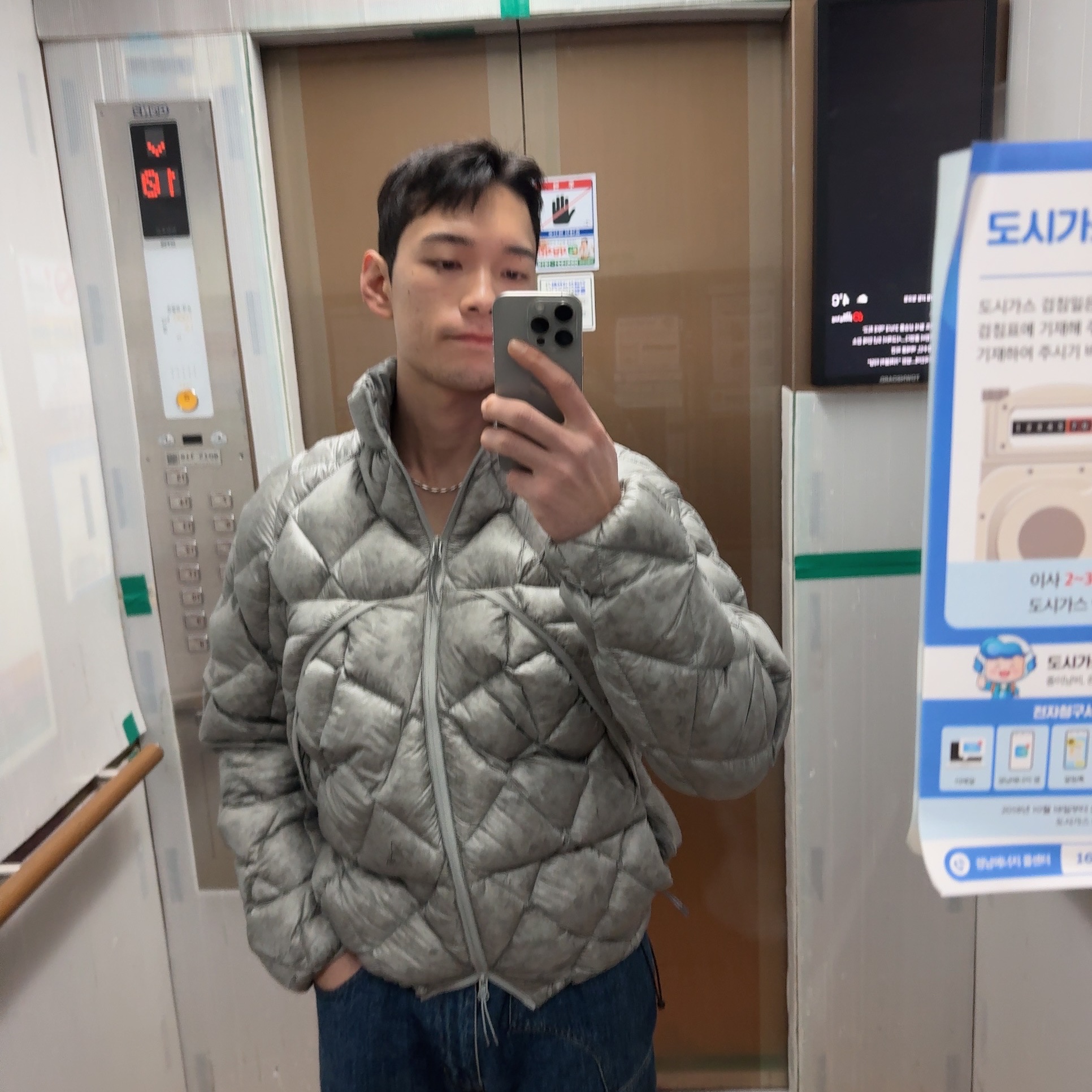 ROA Nuna 800 Fill Power Hooded Down Jacket Silver 착용 스타일 - 1