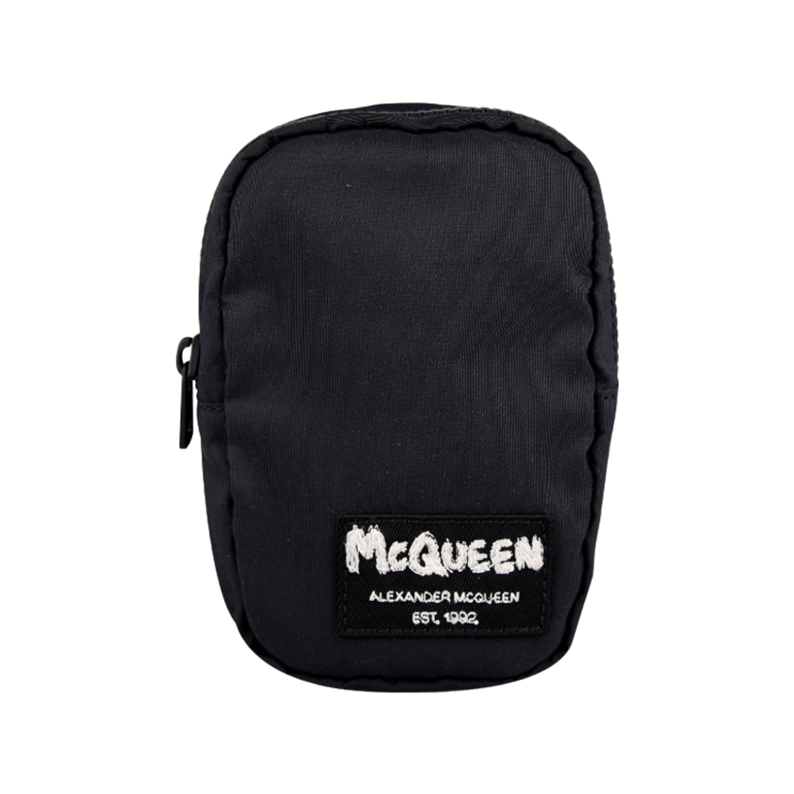 알렉산더 맥퀸 로고 패치 미니 파우치백 블랙 화이트(Alexander McQueen Logo Patch Mini Pouch Bag Black White)