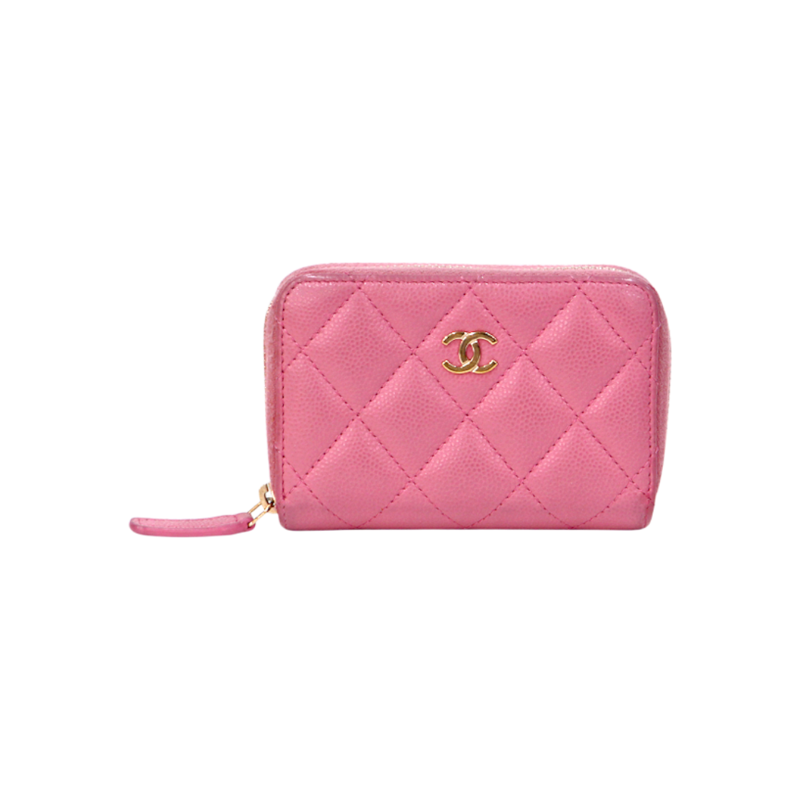 ITAT9OL82IJB Chanel Pink Caviar Zip Card Wallet C-B43881