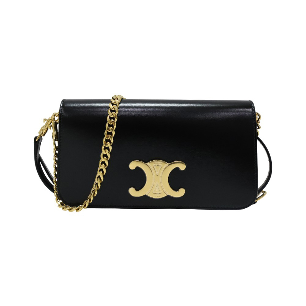 10L973GCH 38NO [15%쿠폰]Celine Triomphe Pochette Shoulder Bag Black