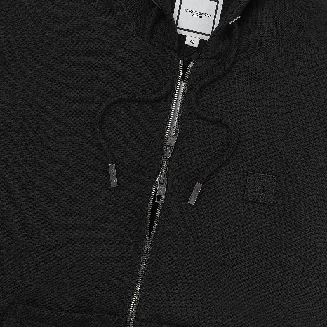 우영미 백로고 후드 집업 블랙 - 25FW(Wooyoungmi Back Logo Hoodie Zipup Black - 25FW) - 4