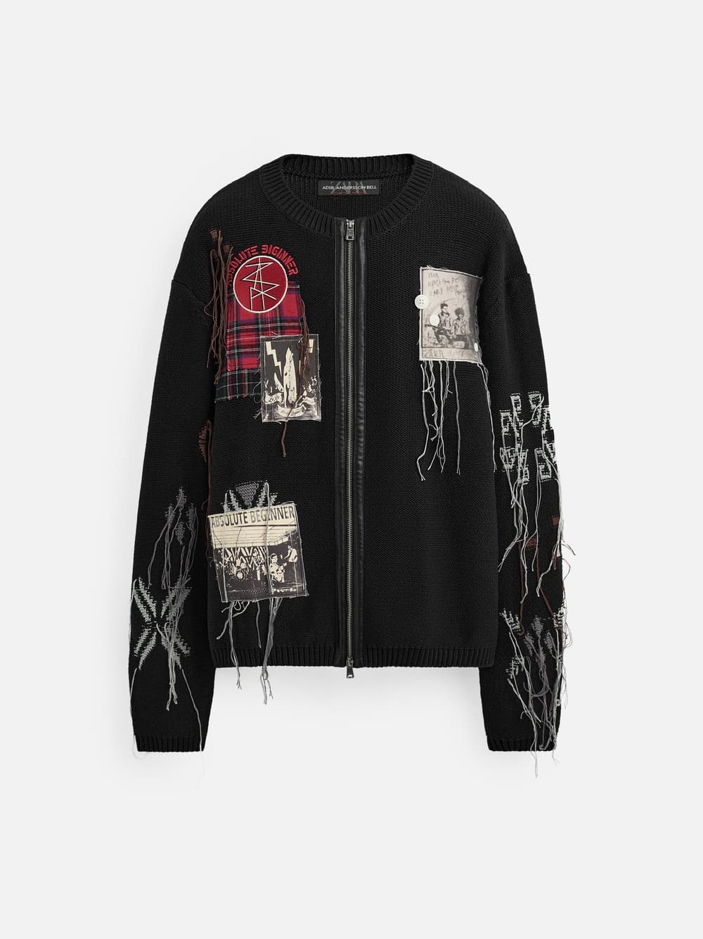 Zara x Andersson Bell Jacquard Patch Cardigan Black 착용 스타일 - 9