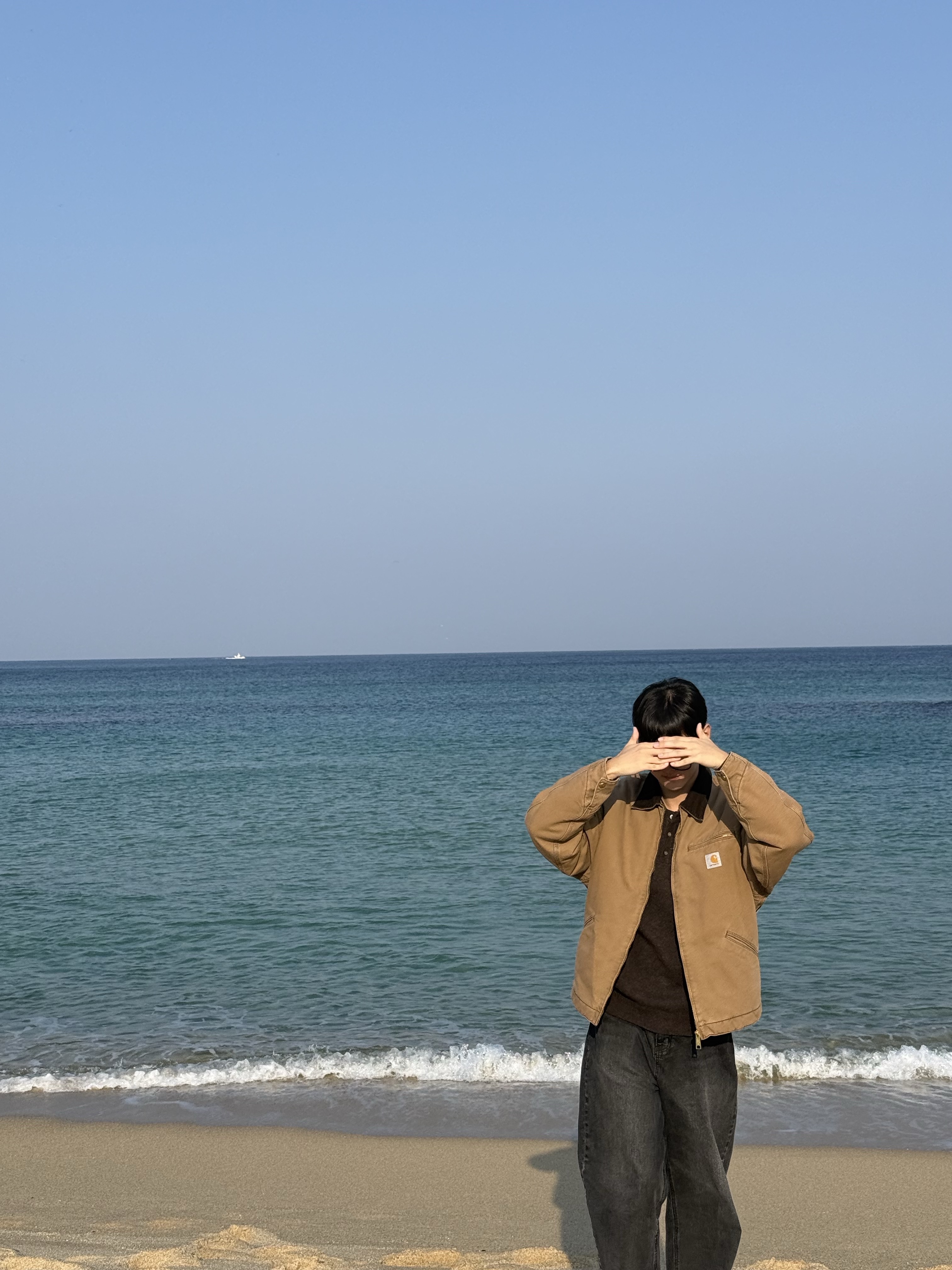Carhartt WIP OG Detroit Jacket Hamilton Brown Tobacco, Deus Ex Machina Seoul College Hooded Jacket Grey Heather 착용 스타일 - 1