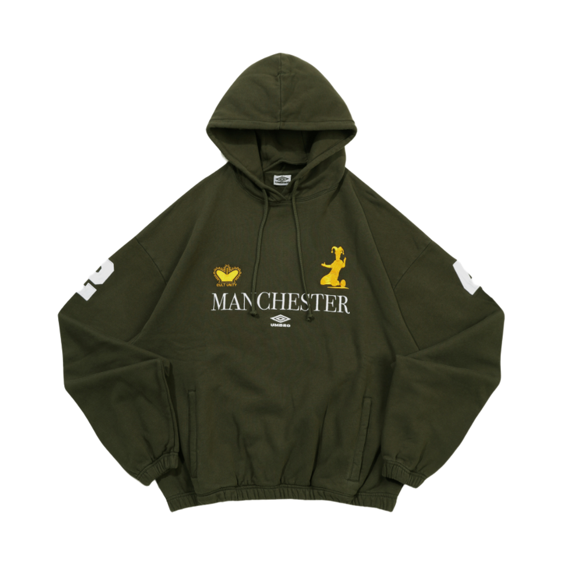 UQ411CHDO1-OLV0 Umbro x Slam Jam MANC Mask Hooded T-Shirt Olive