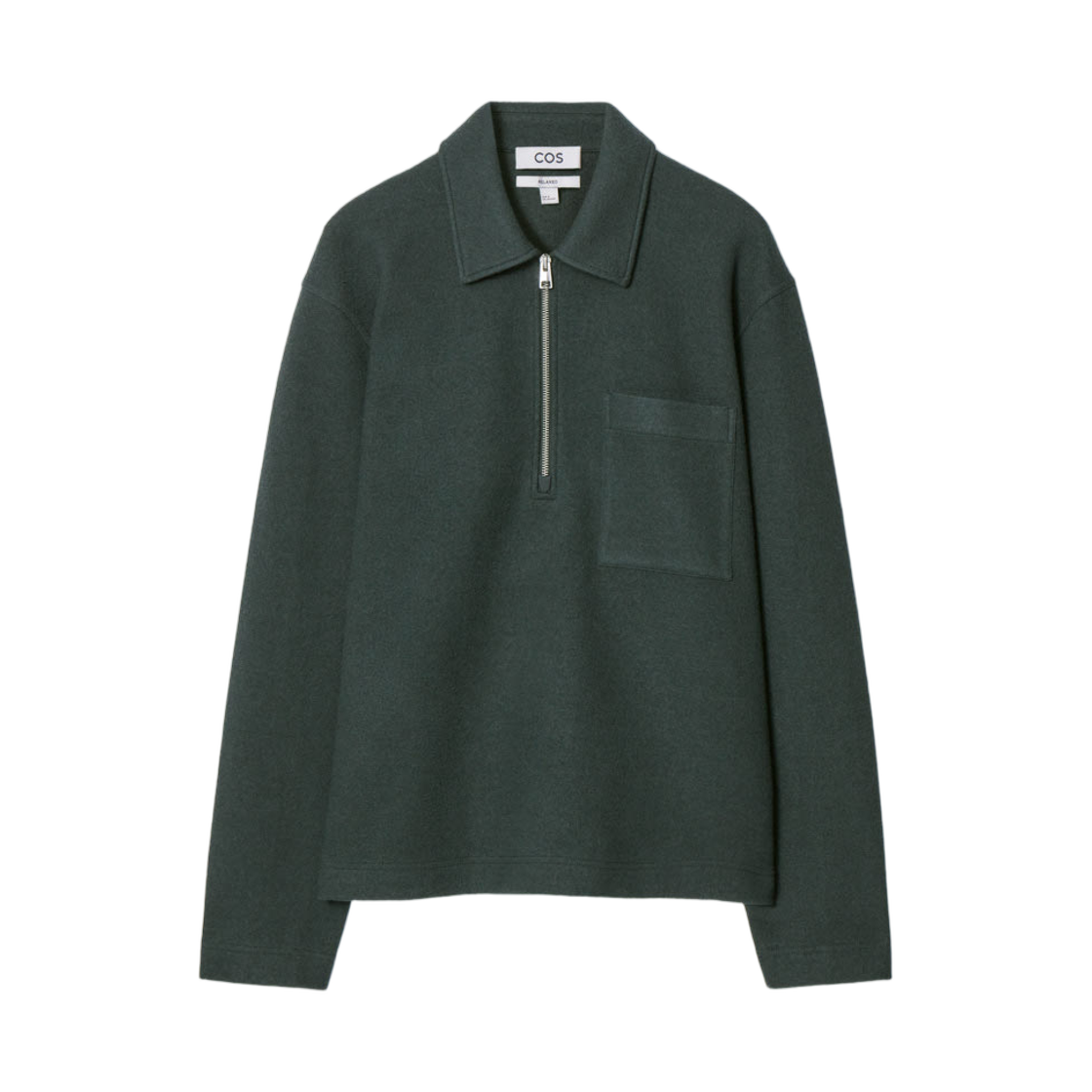 코스 하프 집 울 블렌드 스웨터 다크 그린(COS Half Zip Wool Blend Jumper Dark Green) - 1