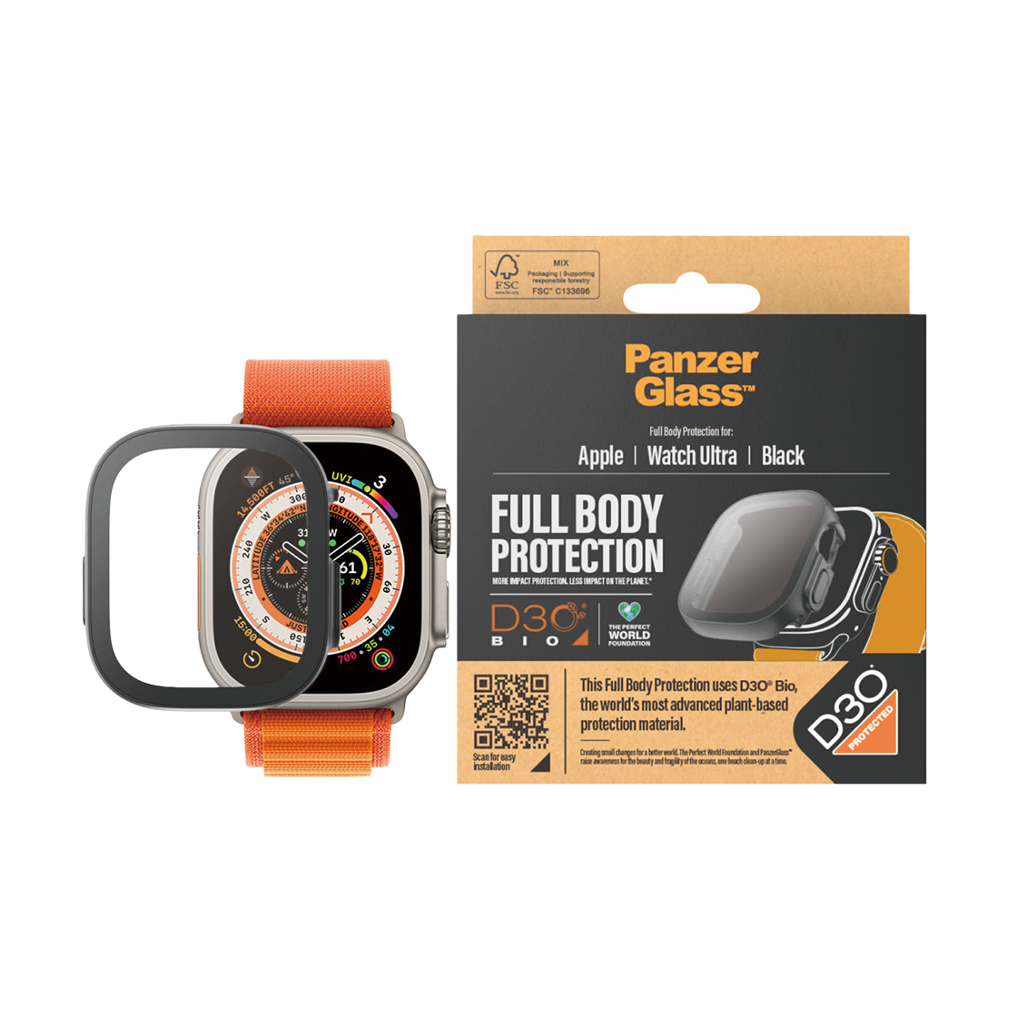 판저글래스 애플워치 울트라 풀커버 케이스 블랙(PANZERGLASS Apple Watch Ultra Full Cover Case Black)
