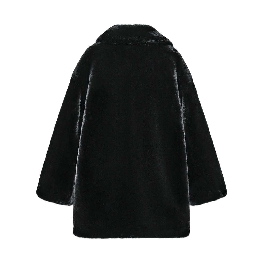 (W) 자라 포우 퍼 코트 블랙((W) Zara Faux Fur Coat Black) - 2