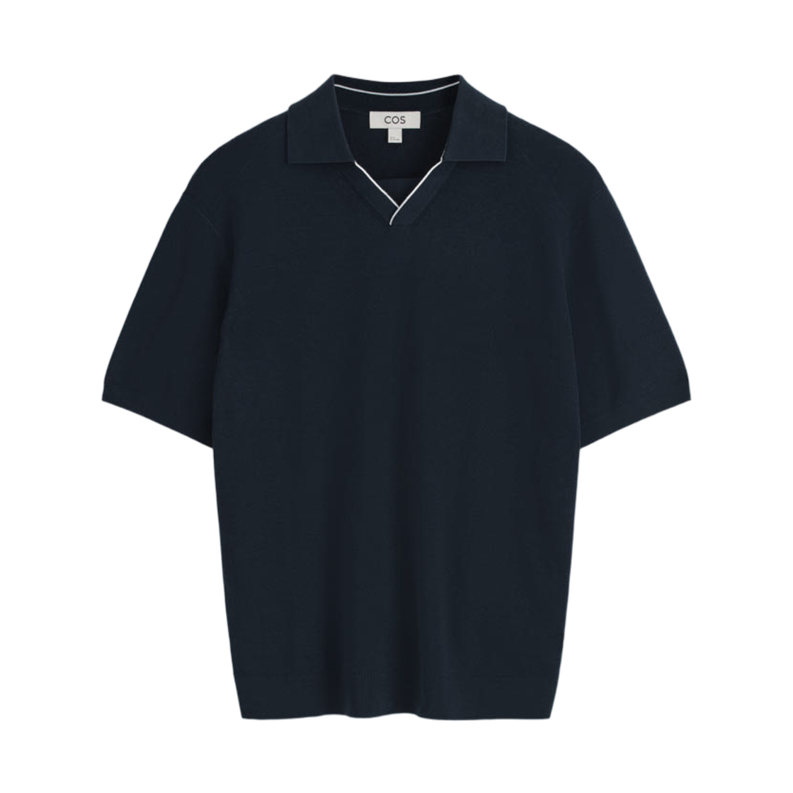코스 컨트래스트 팁 니트 폴로 셔츠 네이비(COS Contrast Tipped Knitted Polo Shirt Navy) - 1