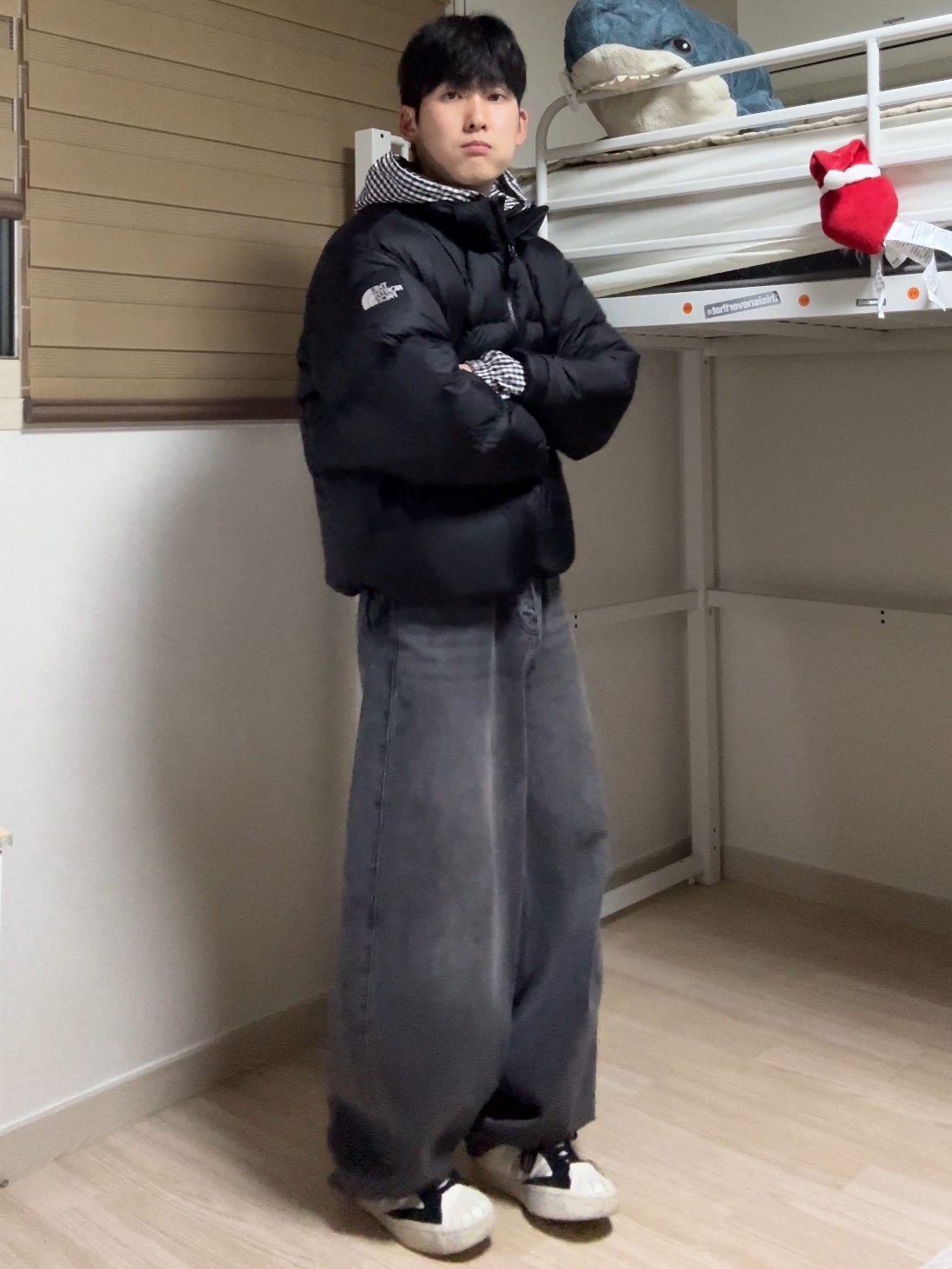 Y-3 Yohji Star White, The North Face White Label Project Down Jacket RDS Black - 25FW 착용 스타일