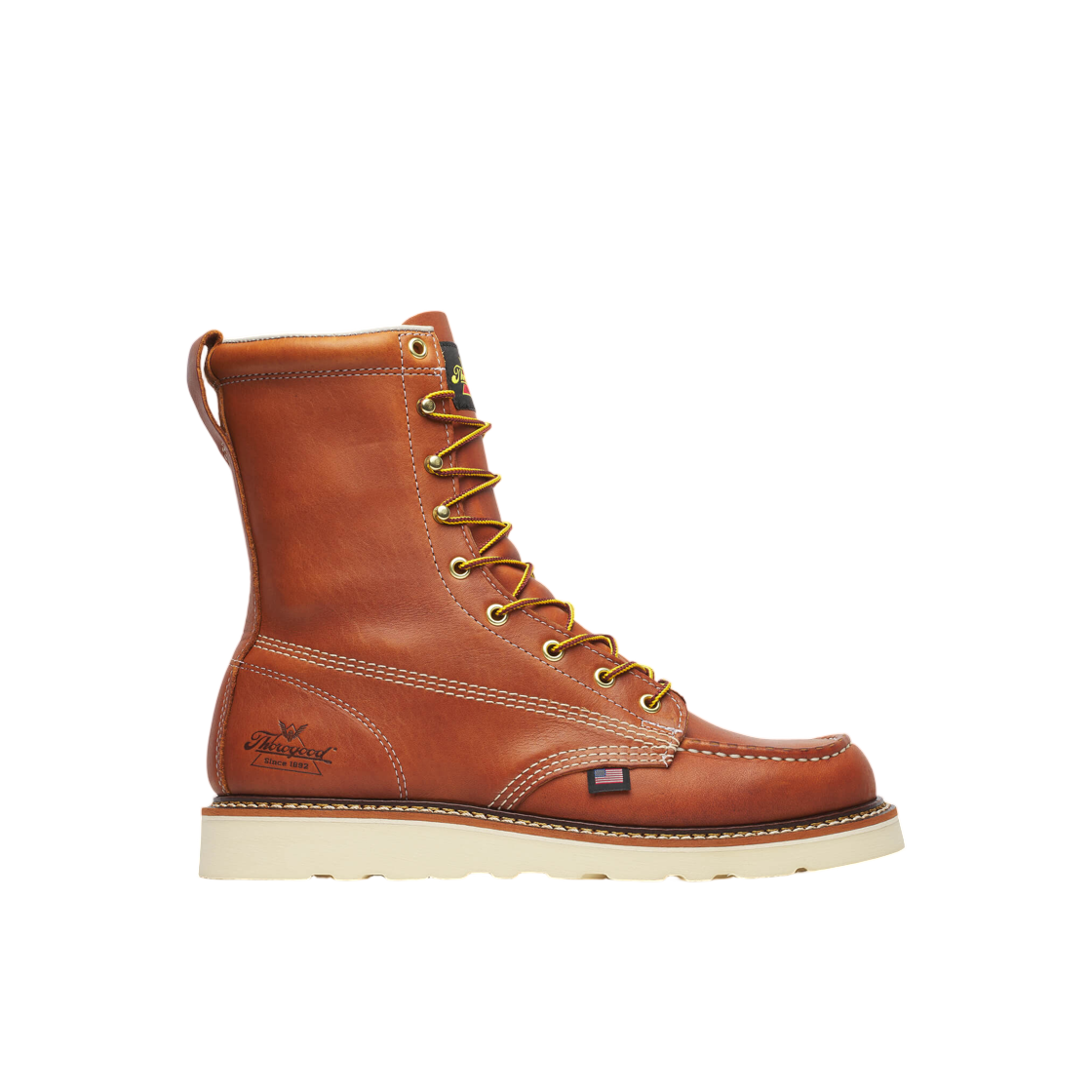 쏘로굿 아메리칸 헤리티지 8인치 목토 맥스웨어 웨지 토바코 - D(Thorogood American Heritage 8Inch Moc Toe Maxwear Wege Tobacco - D)