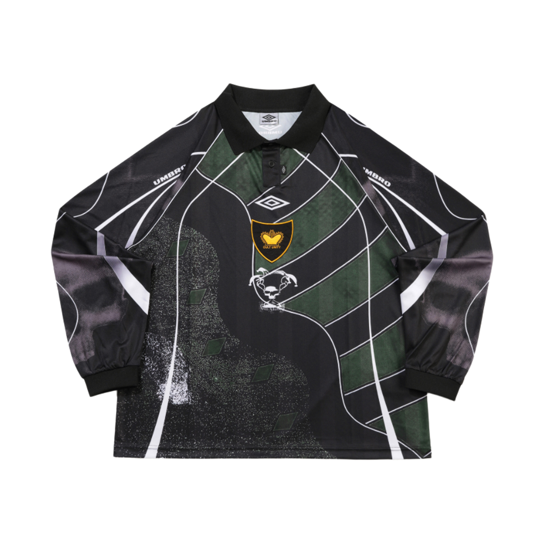 UQ411CRJO3-GRN0 Umbro x Slam Jam 95/96 Polo Long Sleeve Jersey Green