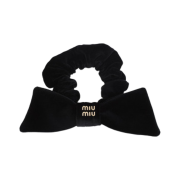 (W) Miu Miu Velvet Scrunchie Black