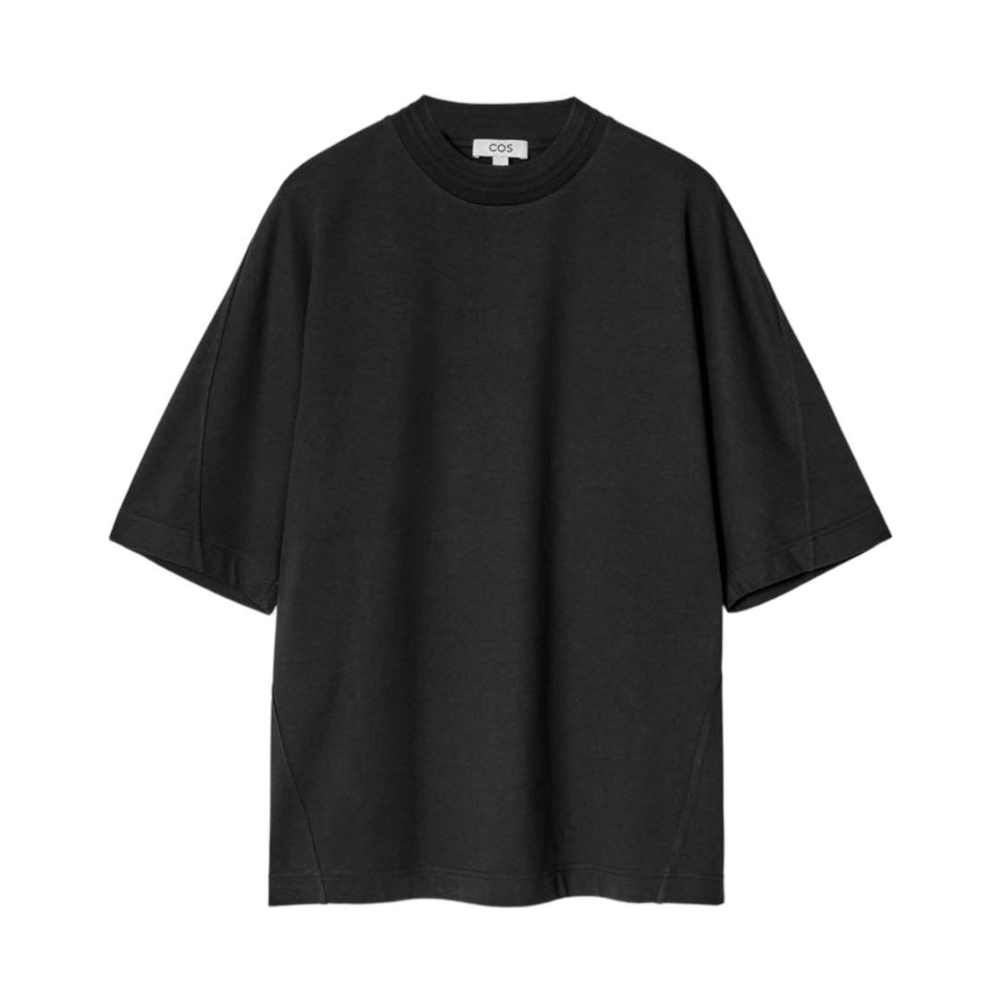 코스 오버사이즈 헤비웨이트 모크넥 티셔츠 블랙(COS Oversized Heavyweight Mock Neck T Shirt Black) - 1