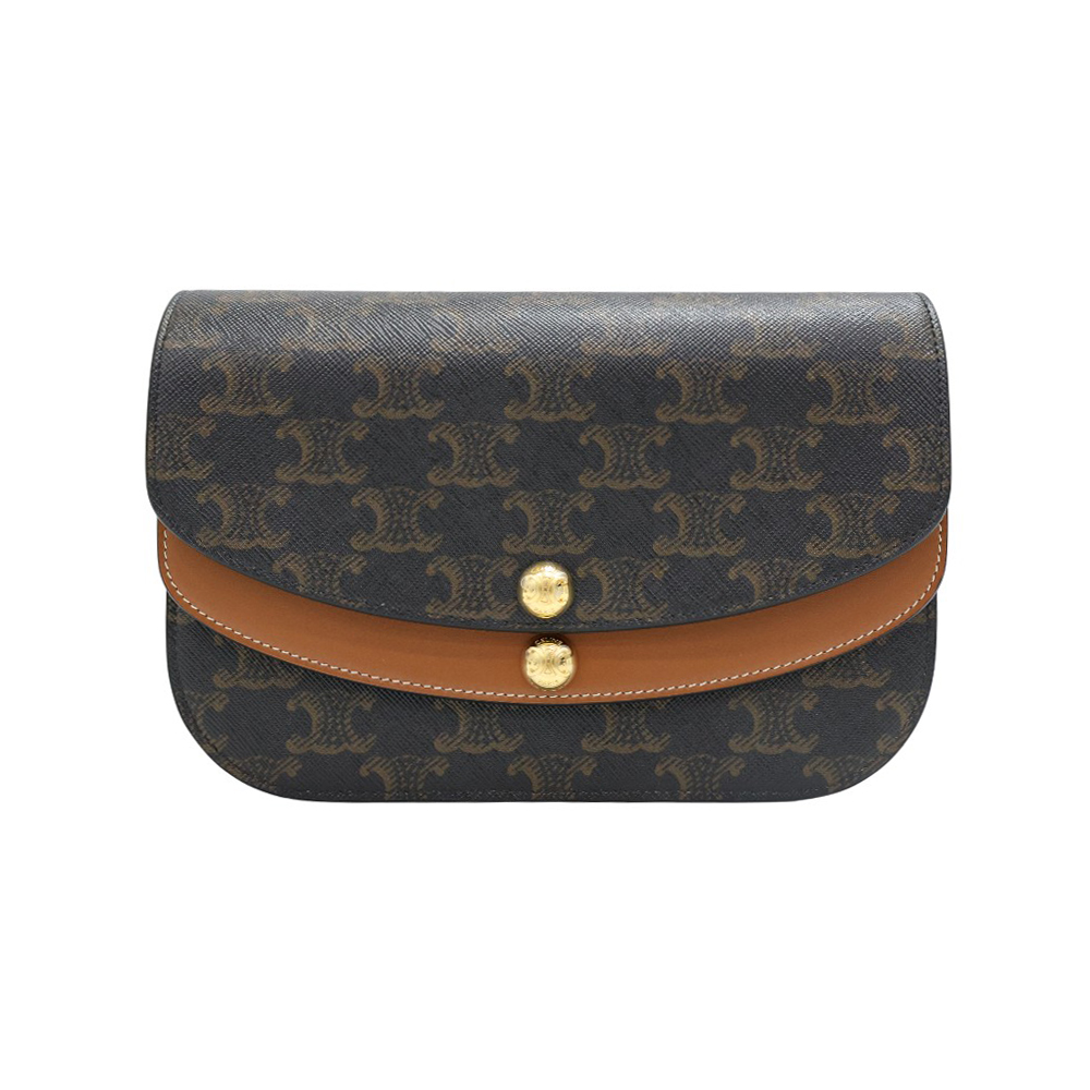 10P672GVL 04LU [15%쿠폰]Celine Triomphe Shoulder Bag Tan